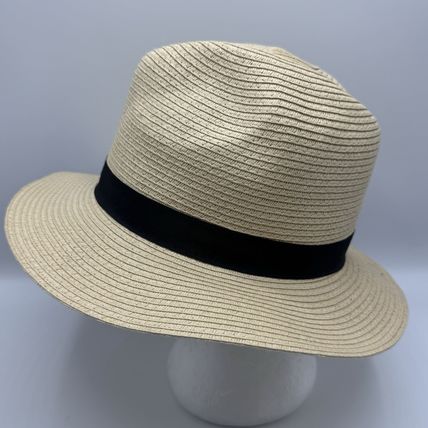 Bebe Straw Hat New w/Tags Beige Black Band Fedora Style Chic
