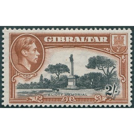 Gibraltar 1942 2s black & brown Perf 13 SG128b unused