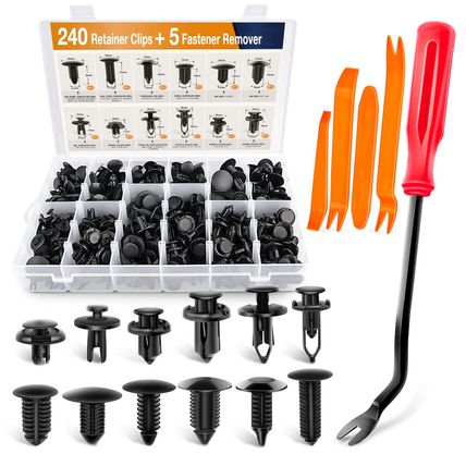 GOOACC - GRC-33 240PCS Bumper Retainer Clips Car Plastic Rivets Fasteners Push R