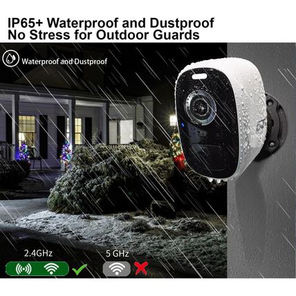 DCT Security Cameras Wireless Outdoor Magnetic: Battery Powered Wifi Camera 2K C