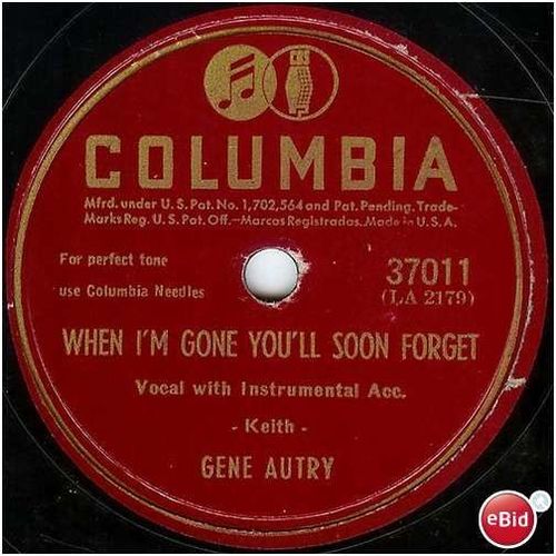 Columbia 78 #37011 - "Goodbye Little Darlin' Goodbye" - Gene Autry