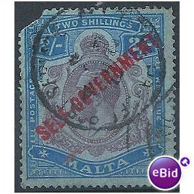 Malta 1922 SG111 2/- Purple & Blue Self Givernment FILLER Cat GBP 475.00.