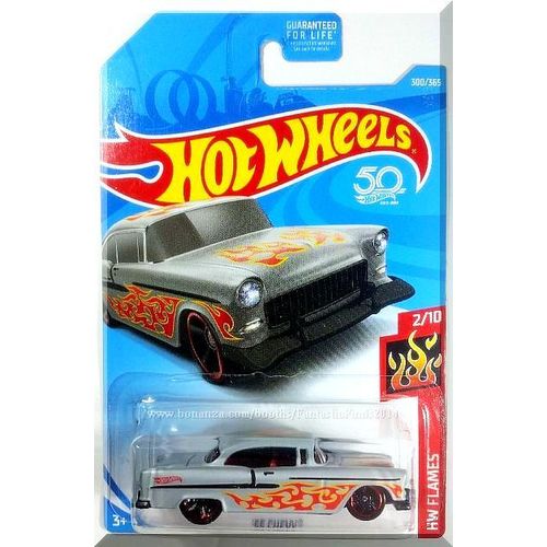 Hot Wheels - '55 Chevy: HW Flames #2/10 - #300/350 (2018) *Gray Edition*