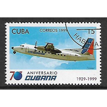 CUBA 1999 15c FOKKER - F27 FRIENDSHIP AIRCRAFT SG 4380 FINE USED#