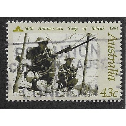 AUS 1991 43c '50TH ANN OF SIEGE OF TOBRUK' FINE USED (EBID68-694)