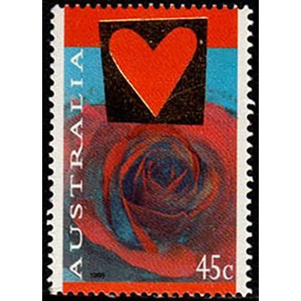 Australia 1995 Valentines Day Heart 45c MNH Stamp #1.