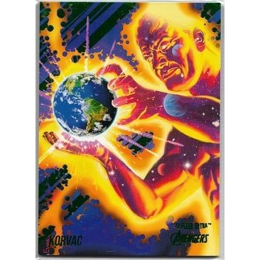2022 FLEER ULTRA AVENGERS ' GREEN PARALLEL ' card # 38 KORVAC