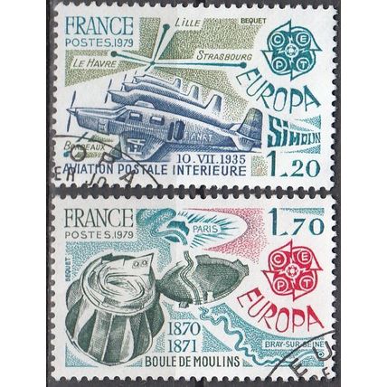 France 1979 Michel 2148 - 2149 O Cote (2008) 1.20 € Europa CEPT Histoire postale