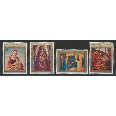 Chad Stamps Scott #C144 To C147, Mint Never Hinged, 1972 Christmas
