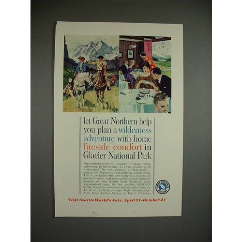 1962 Great Northern Railway Ad - Home Fireside Comfort