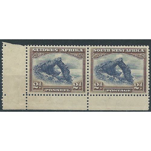 South West Africa 1931 SG76 2d Blue & Brown Unmounted Mint Pair...