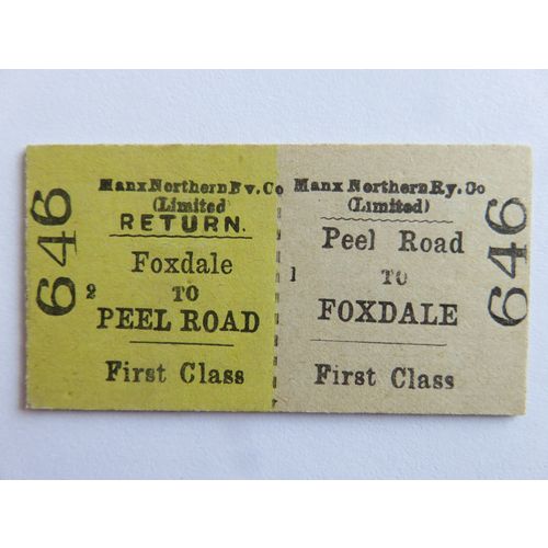 Manx Northern Railway Peel Road - Foxdale Ticket