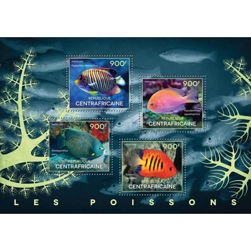 CENTRAL AFRICA 2014 SHEET MNH FISHES POISSONS PESCI PEIXES FISCHE MARINE LIFE 4