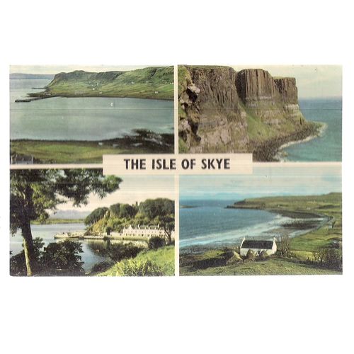 multiview, ISLE OF SKYE, SCOTLAND used postcard 1977 postmark #