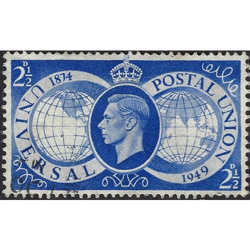 GB, King George VI, UPU 75 years, blue 1948, 2½d, #2
