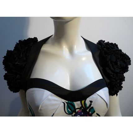 DUSK WHITE EVENING PARTY SPECIAL OCCASION DRESS & BLACK SHRUG UK 8 £450 BNWT