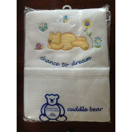 New Cuddle Bear "Super Soft" fleece "chance to dream" cot blanket, 150 x 120cm,