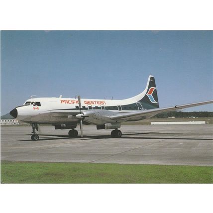 Pacific Western Convair 640 Civil Aircraft Postcard (A19524)