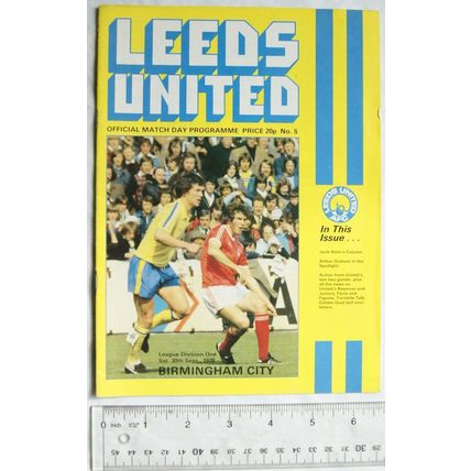 1978 programme Leeds United v. Birmingham City