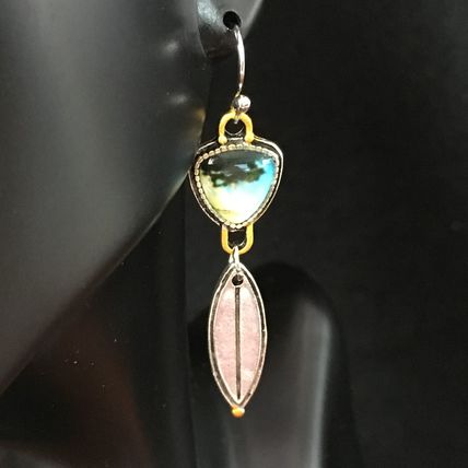 Earrings Mismatched Pair Leaf Theme #407 USA Seller