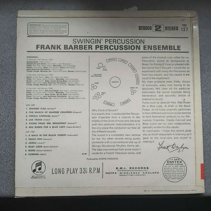 Frank Barber Percussion Ensemble – Swingin' Percussion (TWO127) 1966 (LP)
