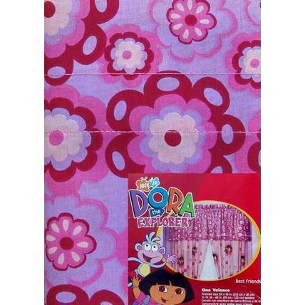 DORA EXPLORER BEST FRIENDS FLORAL WINDOW CURTAIN VALANCE~NEW~BEDROOM DECOR. VTG