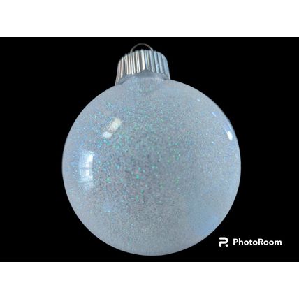 CHANEL Holiday Christmas Ornament Classic Sparkle Round Glitter White 3" Gift
