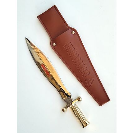 BIOHAZARD 3 Letter Opener Dagger (Gold) w/ Leather Sheath HK Comic Resident Evil