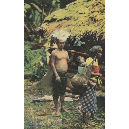 Talamanca Indians Going Fishing Antique Costa Rica Postcard