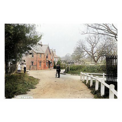 ptc1928 - Notts. - King William Pub in estate Village of Scaftworth - print 6x4