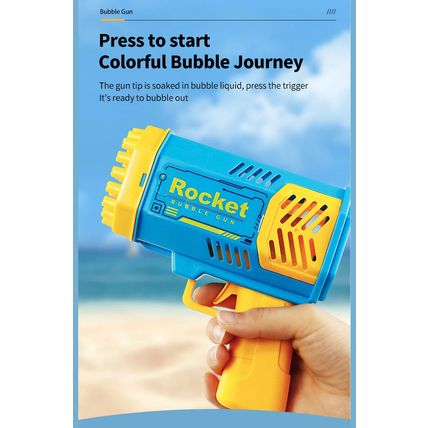 New Blue & Yellow Automatic 40 Holes Bubbles Gun