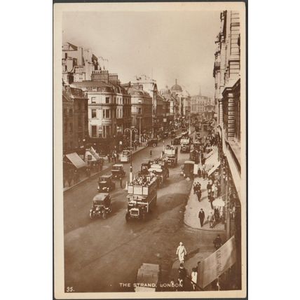 The Strand, London, c.1920s - RP Postcard