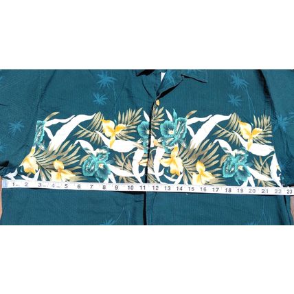 Original Island Sport Men XLG Green Yellow Floral Hawiaan Button S/S Shirt Flaws