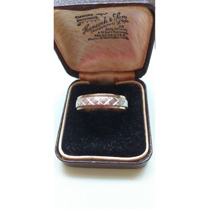 Antique Vintage Edwardian Silver and Gold Spinner Band Size UK T, US 9.75