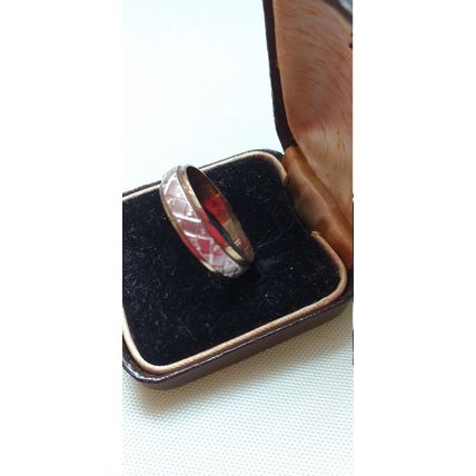 Antique Vintage Edwardian Silver and Gold Spinner Band Size UK T, US 9.75