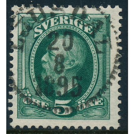 Sweden Facit 0052c/Scott 56a, 5ö blue-green Oscar II, LJUSDAL town cancel