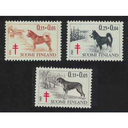 Finland Dogs 3v Tuberculosis Relief Fund 1965 MNH SG#704-706