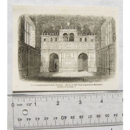 1860s engraving - Leathersellers' Hall, London