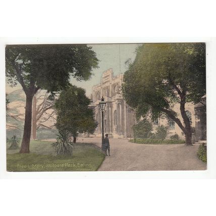 Free Library Walpole Park Ealing 1904 London Postcard Local Publisher T Brinn