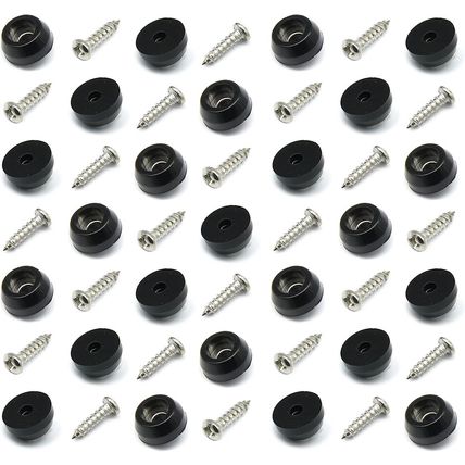 Cutting Board Feet with Stainless Screws, Black round Non Slip Rubber Feet for C