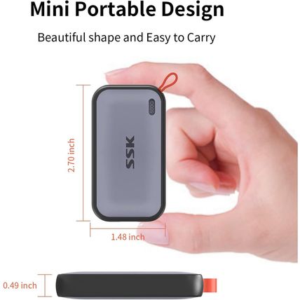 SSK Portable SSD 500GB External Solid State Drives, up to 1050Mb/S USB C SSD Ext