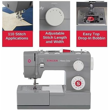 SINGER Heavy Duty 4432 High Speed Sewing Machine with Accessory Kit | Strong Mot