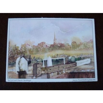 GB Top Lock and Church Tardebigge 1998 used colour postcard Art J Powell WI