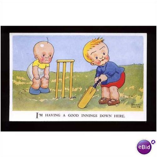 BRIAN WHITE "Nipper" Cricket Postcard by Valentine (3388)