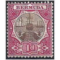 Bermuda 1901 SG32 1d Brown & Carmine Mint No Gum