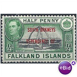 South Orkneys 1944 C2 1d Black & Violet Mounted.Mint