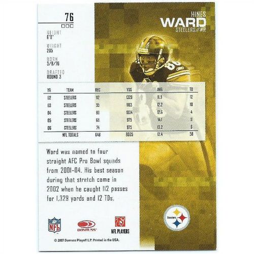 2007 Leaf Rookies and Stars - #76 - Hines Ward