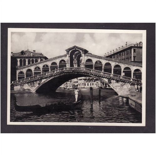 ITALY POST CARD - VENICE - RIALTO BRIDGE - NICE B & W PHOTO UNUSED