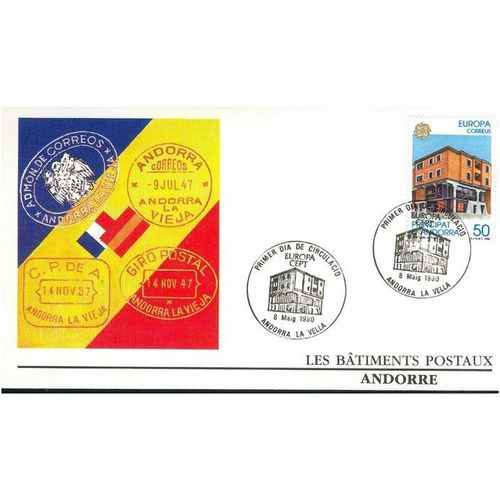 Andorra (Spanish) FDC 1990 - SG 215-216 - Europa Post Office Buildings