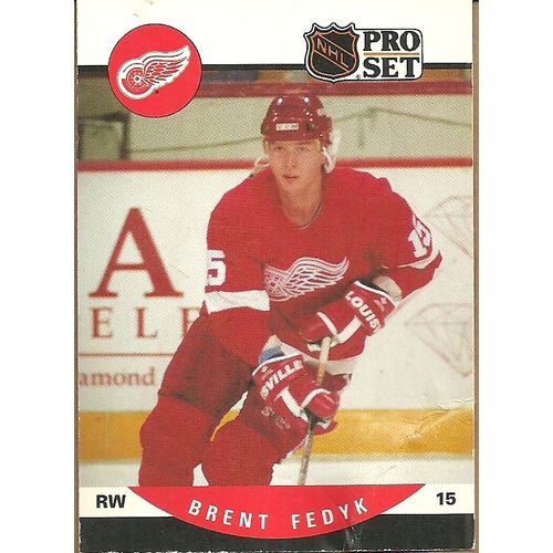 NHL Pro Set 1990 Hockey Trading Card #435 Brent Fedyk #15 Detroit Red Wings